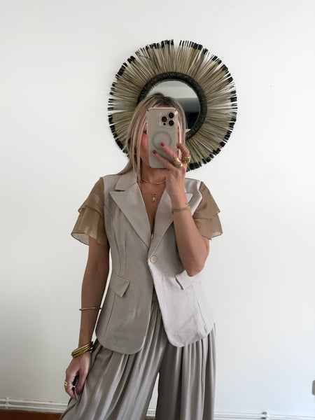 Chaleco Volante Taupé