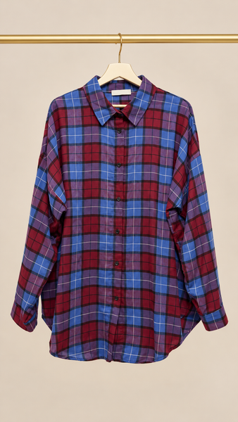 Camisa Cuadros Burgundi and blue