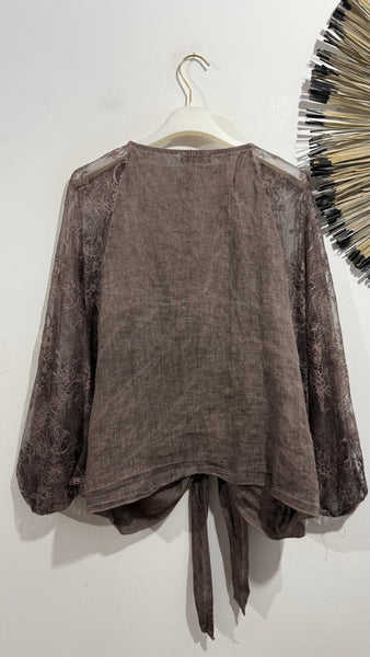 Blusa CACAO Manga Blonda & Lino