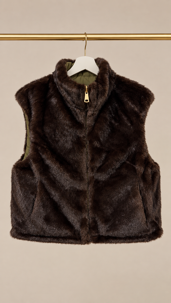 Chaleco Reversible Guata & Pelo