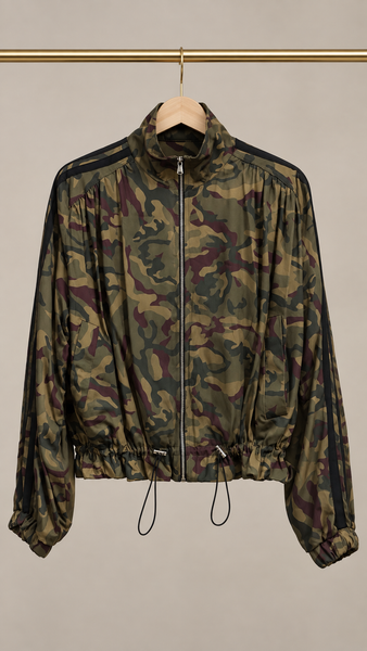 Bomber Military Verde & Borgoña