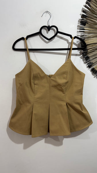 Top Cotton Tableado Camel