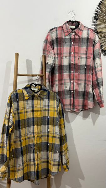 Camisa Cuadro Strass