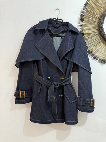 Gabardina Denim Capa
