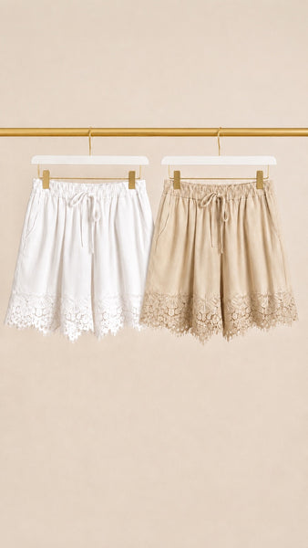 Bermuda Lencera Blanco & Beige
