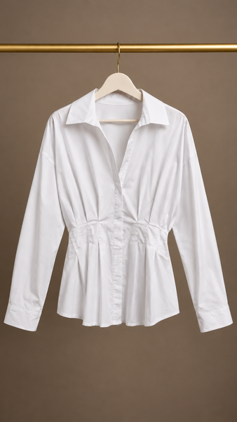 Camisa Popelin Pliegues