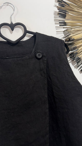Chaleco LINO Cruzado Black