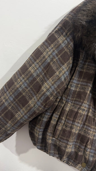 Chaqueta Reversible Cuadros & Pelo