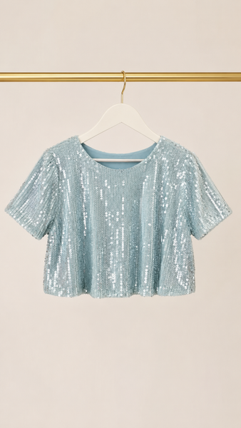 Top Blue Paillettes