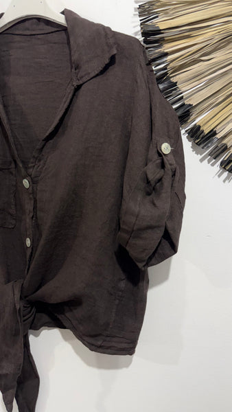 Camisa Nudo Lino