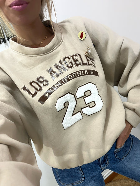 Sudadera L.A 23 Beige