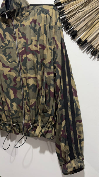 Bomber Military Verde & Borgoña
