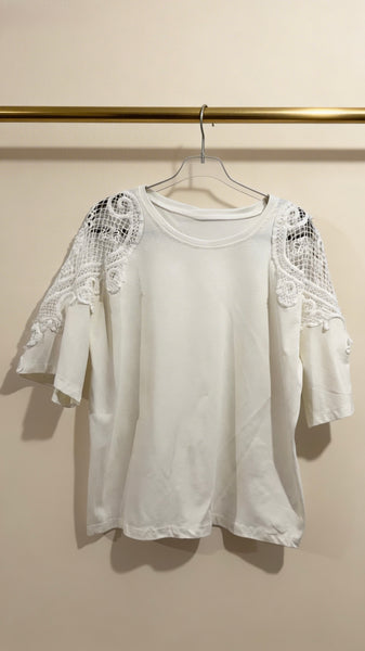 Camiseta Manga Crochet