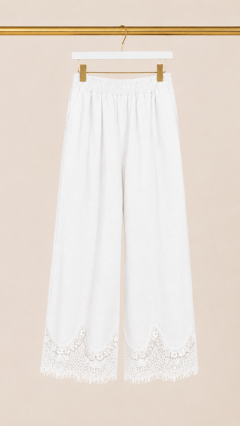 Pantalón Lino Blonda White