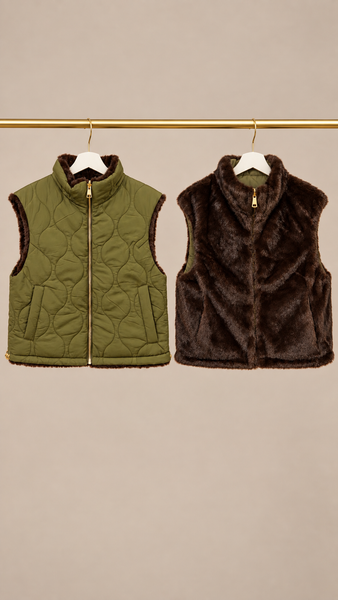 Chaleco Reversible Guata & Pelo