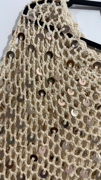 Poncho Crochet & Paillettes