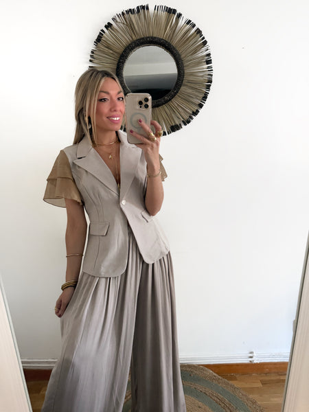 Chaleco Volante Taupé