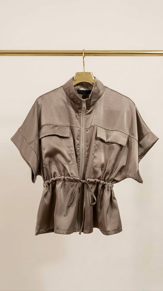 Chaqueta Satinada Taupé