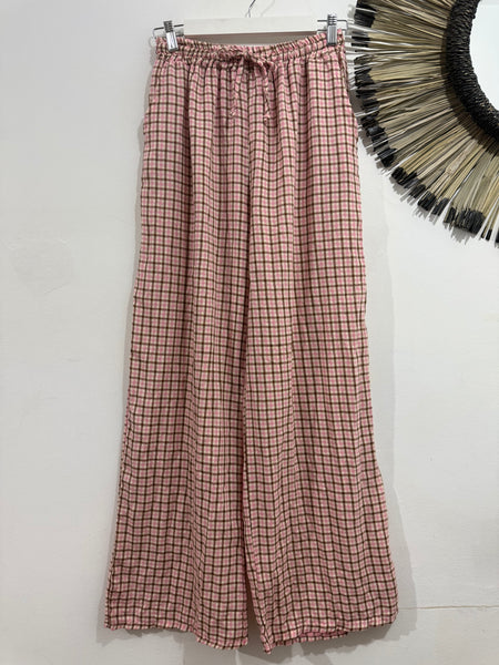 Pantalón Cuadro Rosa
