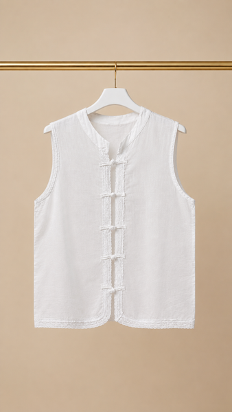 Chaleco Blanco Lino & Cotton