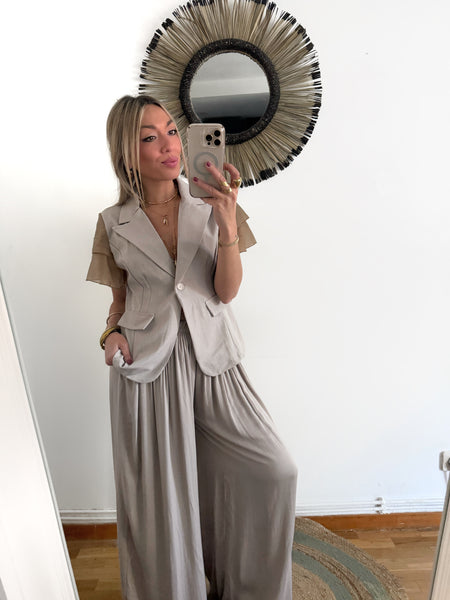 Chaleco Volante Taupé