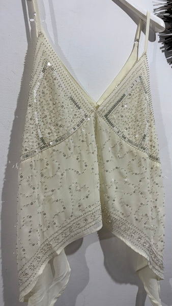 Top Beige Paillettes