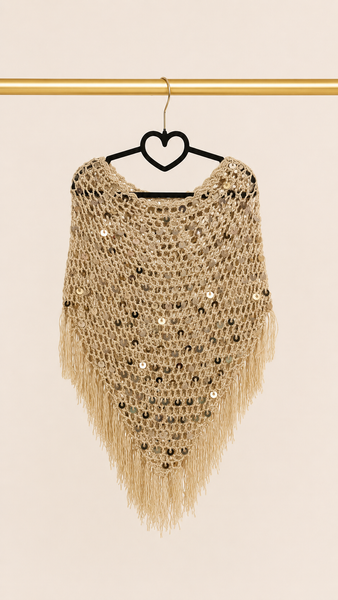 Poncho Crochet & Paillettes
