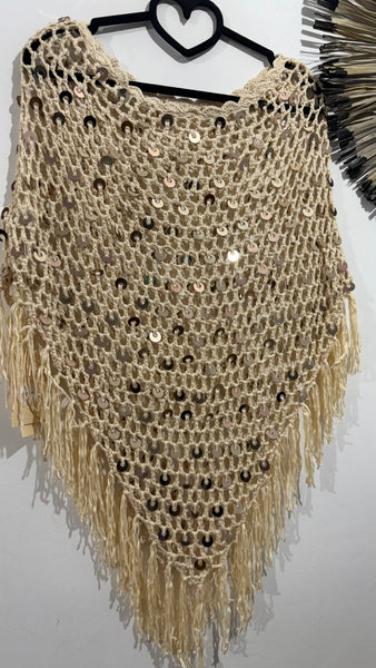 Poncho Crochet & Paillettes