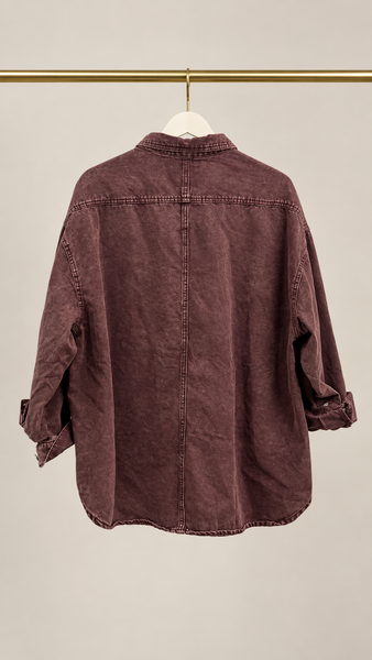 Sobrecamisa Denim Borgoña