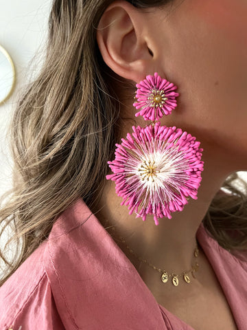 Pendientes Girasol Rosa