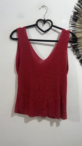 Top Glitter Rosso