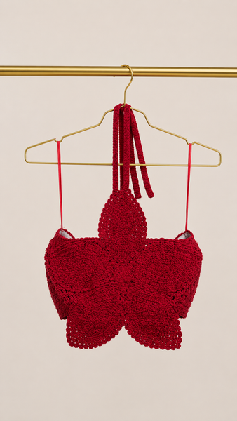 Top Flor de Crochet
