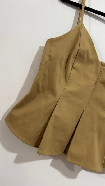 Top Cotton Tableado Camel