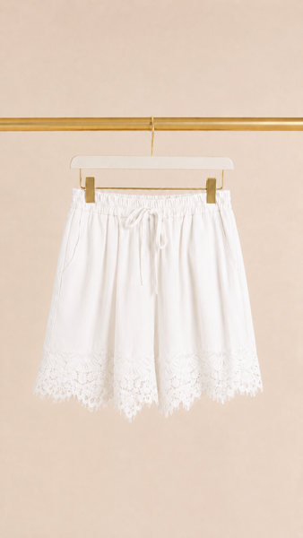 Bermuda Lencera Blanco & Beige