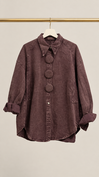 Sobrecamisa Denim Borgoña