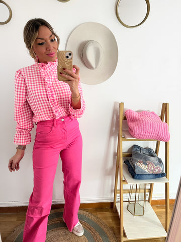 Pantalón Wide Leg Fucsia