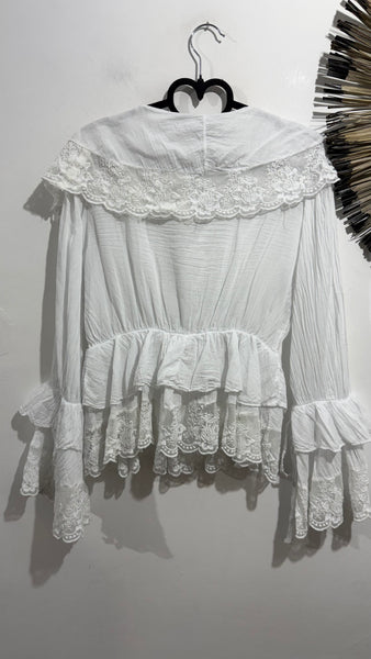 Blusa Blanca Volantes