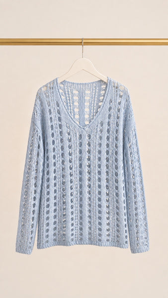 Top Crochet Blue Light