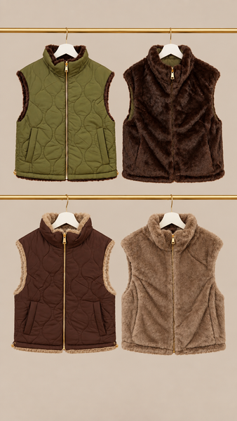 Chaleco Reversible Guata & Pelo