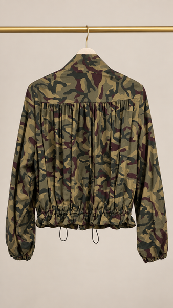Bomber Military Verde & Borgoña