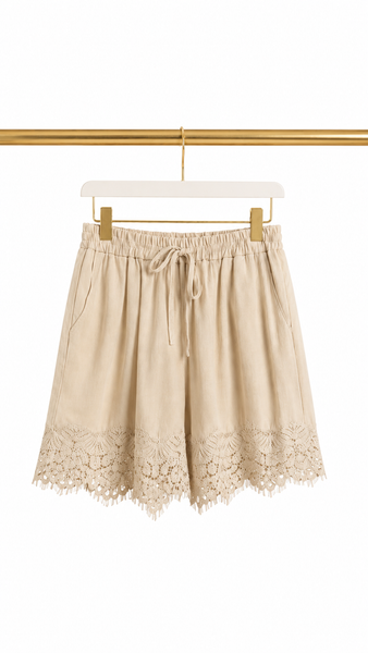Bermuda Lencera Blanco & Beige