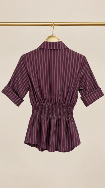 Camisa Frunce Wine