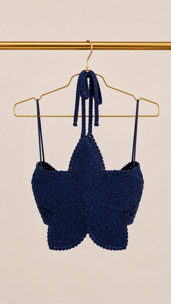 Top Flor de Crochet