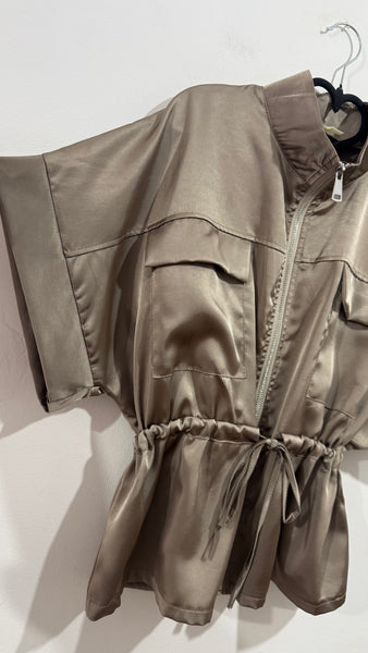 Chaqueta Satinada Taupé