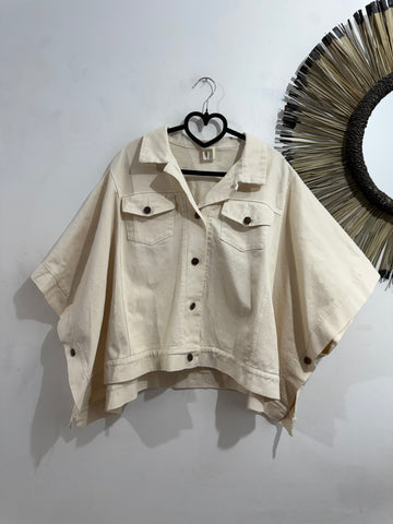 Chaqueta Poncho Cream