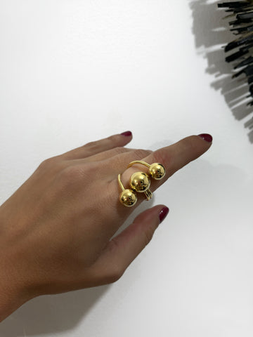 Anillo Bolas Gold