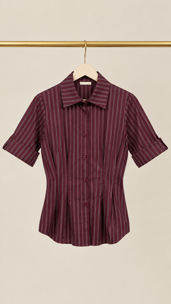Camisa Frunce Wine