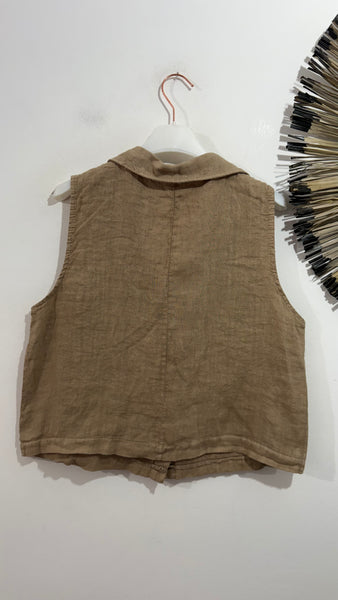 Chaleco Lino Bolsillos